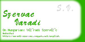 szervac varadi business card